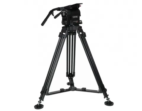 Cartoni Master 30 Head FB W/ 2 Telescopic Pan Bars, Cine Camera Plate, Studio 1-Stage AL Tripod