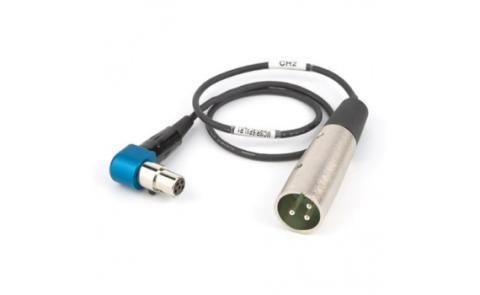 Audio cable for SR-type receiver, rotatable right angle TA5 to 3-pin male XLR.
